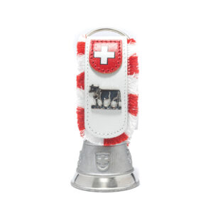 Image of Gussglocken Silber mit Lederband weiss