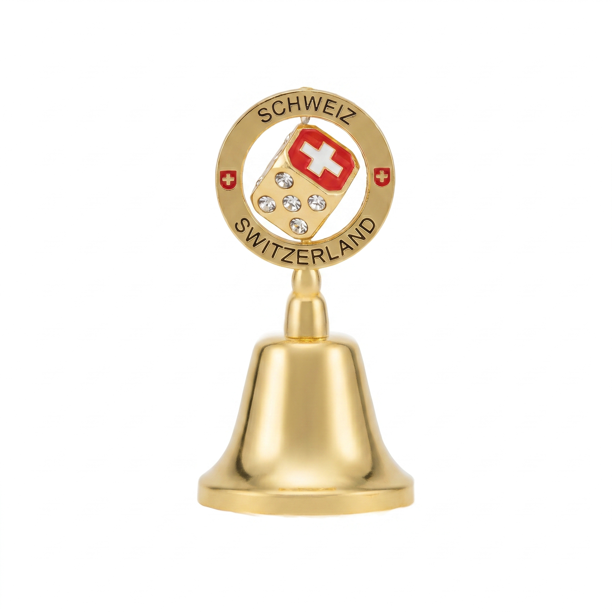 Image of Tischglocke Metall Würfel CH