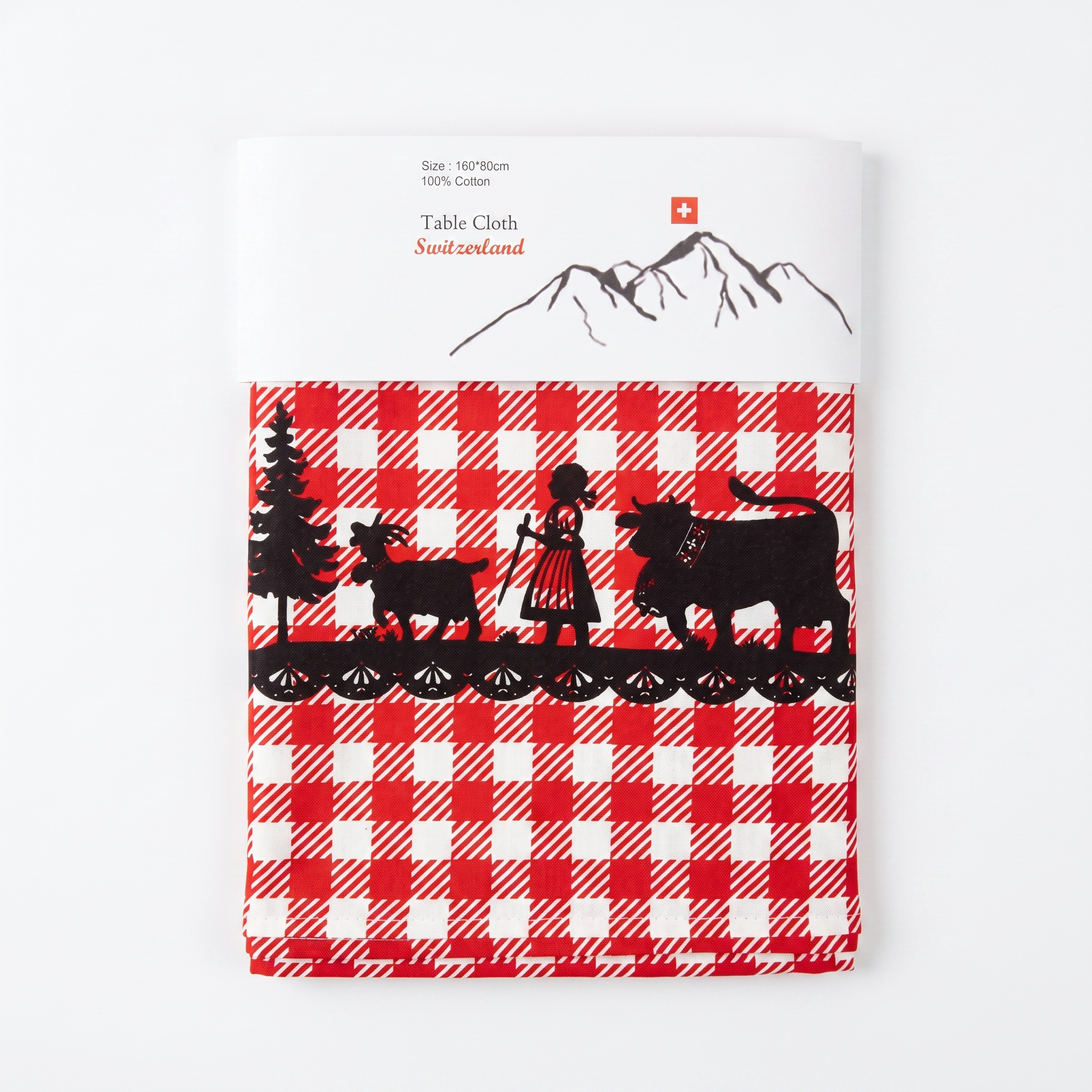 Image of Tischdecke Scherenschnitt rot-weiss