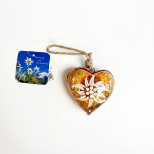 Image of Holz-Herz Aufhänger Edelweiss 7cm