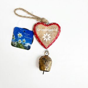 Image of Holz-Herz Aufhänger&Glocke Grindelwald 7cm