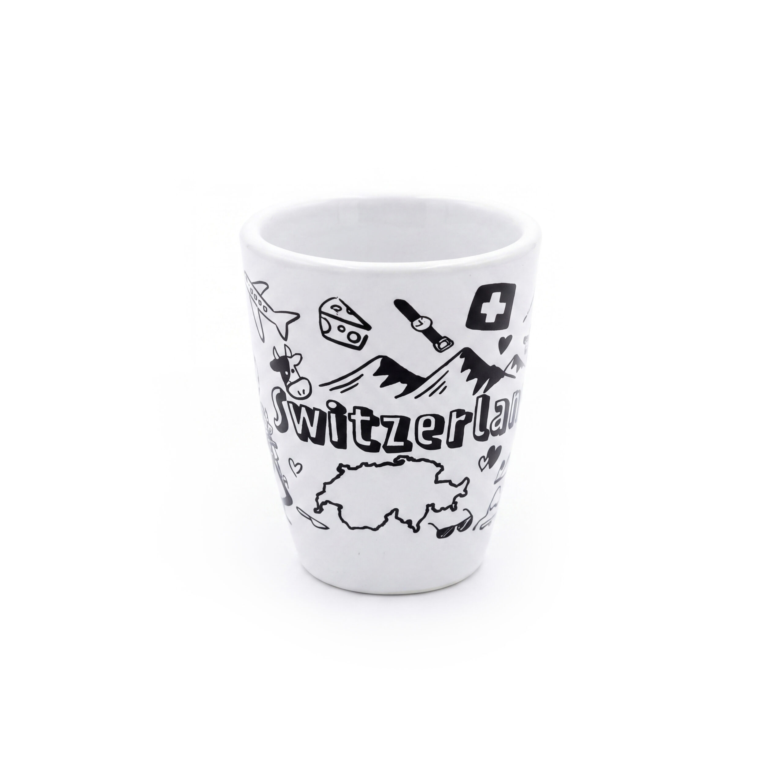 Image of Shotglas weiss Scherenschnitt