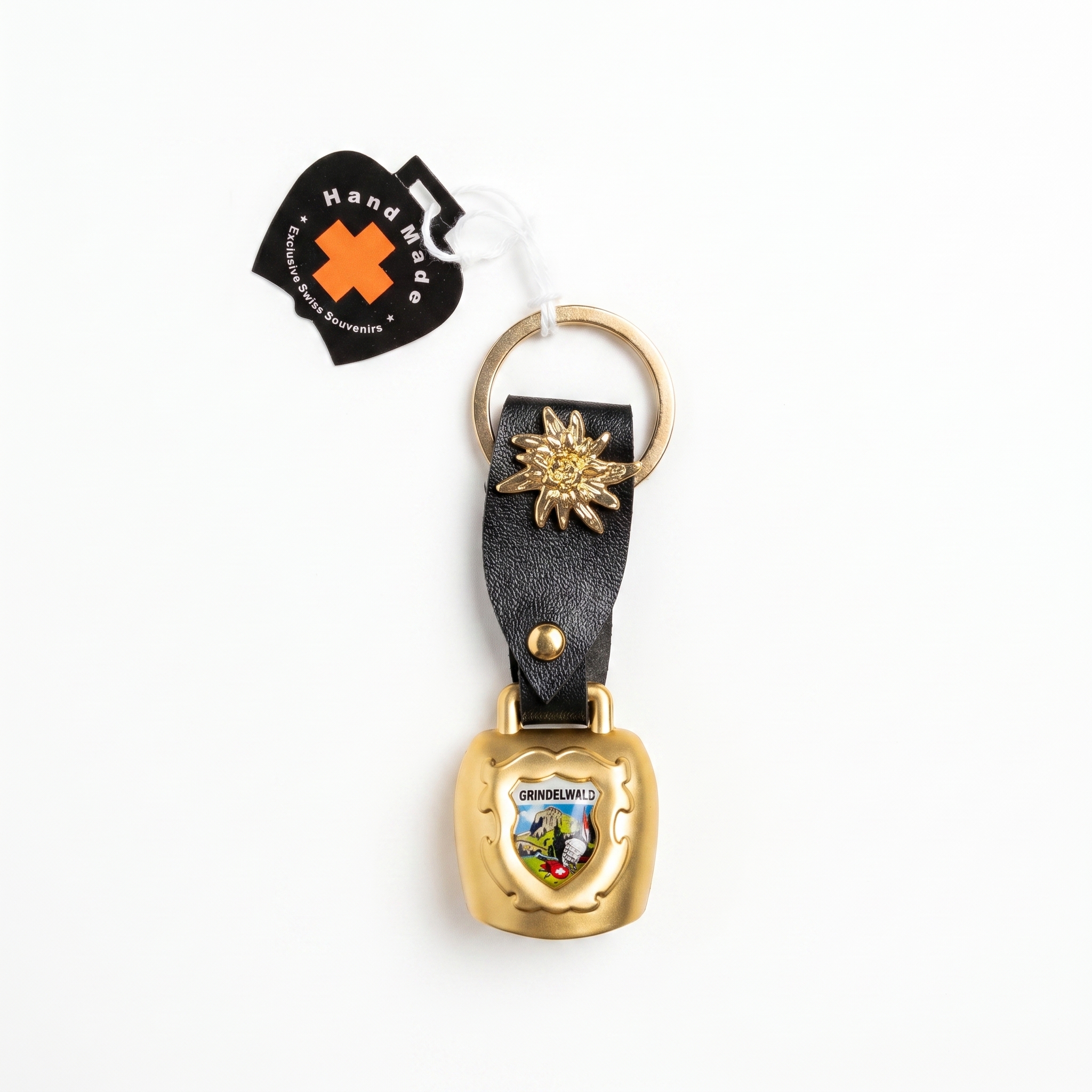 Image of Glocke SR 2cm Lederband Edelweiss Pin GRI