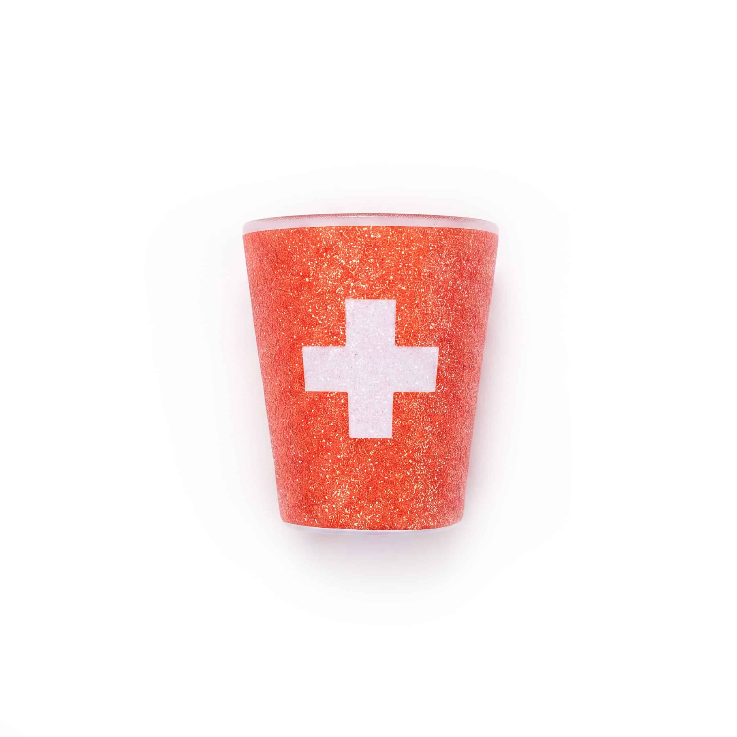 Image of Shotglas rot Swiss-Cross