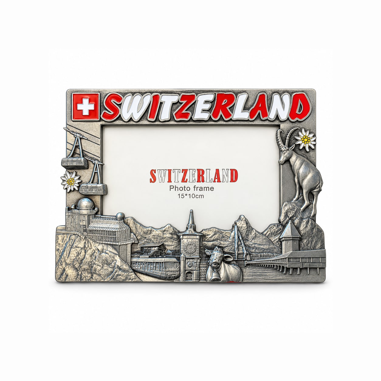 Image of Metall-Frame silber Best of Switzerland